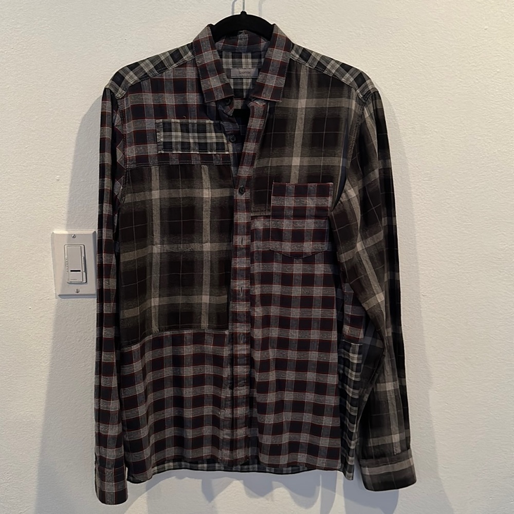 Lanvin Runway Patchwork Longsleeve Button Down - image 1